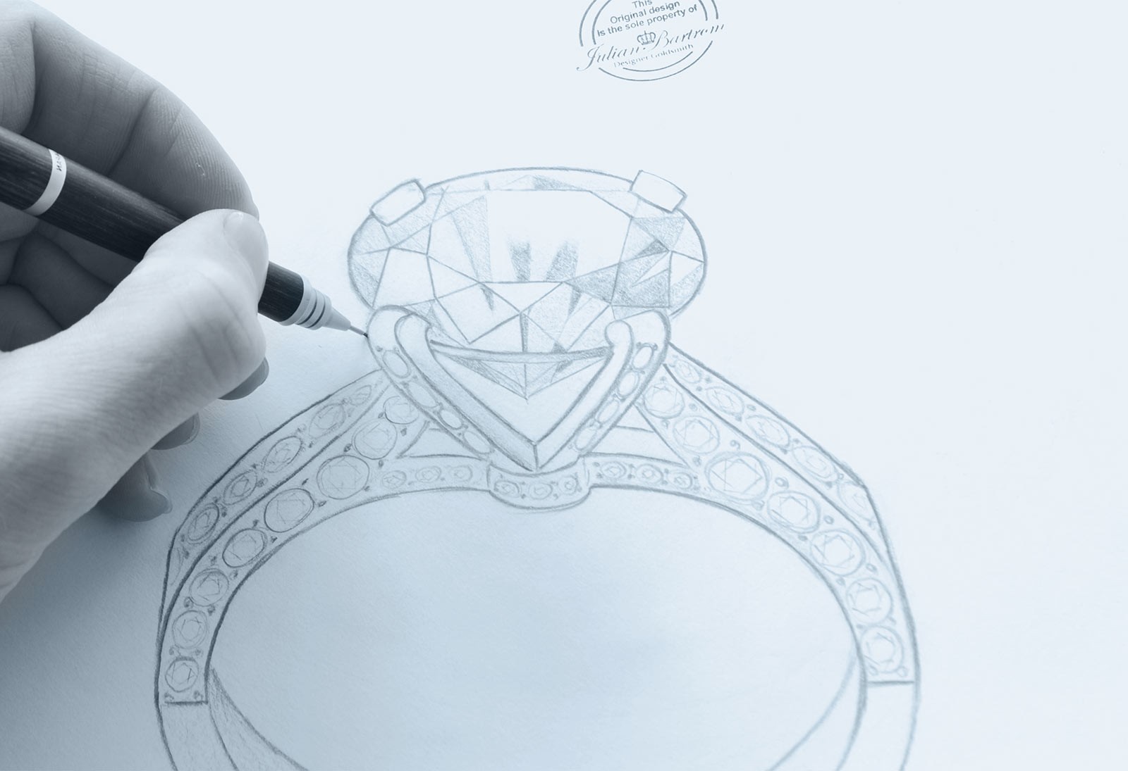 2, Develop the vision. 2ct diamond ring and custom jewellery design with jewellery expert Julian Bartrom.