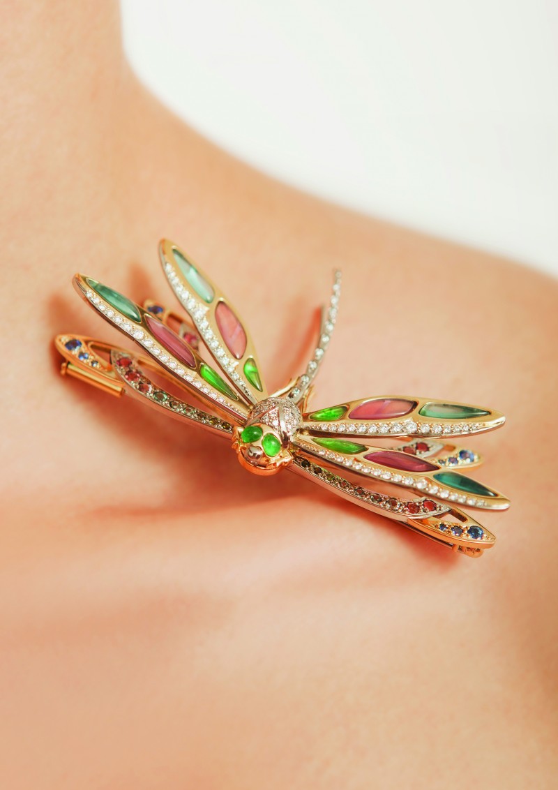 Winning gold dragonfly brooch or the New Zealand Jewellery Design Awards