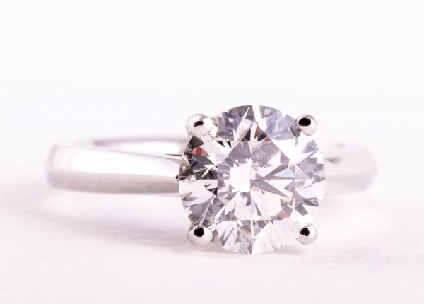 2ct diamond solitaire ring crafted in platinum
