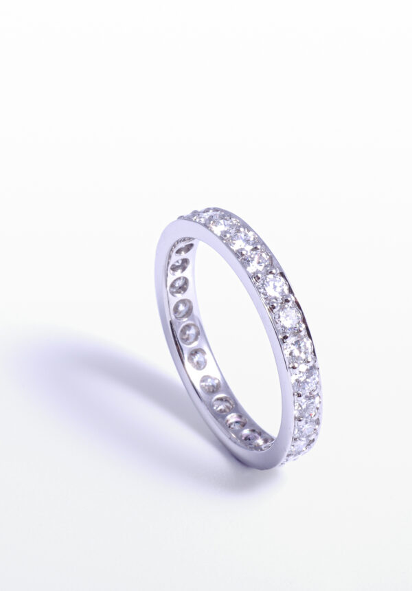 Double height Diamond wedding ring